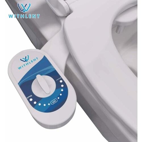 WITHLENT Bidet Toilet Attachment with Dual Nozzle,Non Electric Mechanical Fresh Water Spray Easy Water Pressure Adjustment