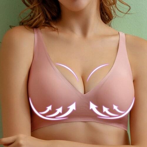 Sexy Women Bras Push Up Gather Bralette Seamless Bra Wire Free Soutien Gorge Femme Comfort Underwear Solid Color Vest Brassiere