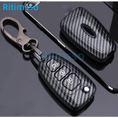 Car Folding Key Case Full Cover Holder For Ford Focus 2 3 MK3 ST RS Ecosport Kuga Escape Fiesta Fold C-Max S-Max Mondeo
