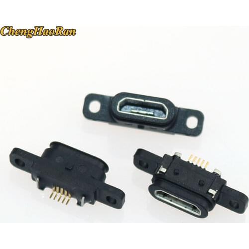 ChengHaoRan 10-100pcs Waterproof Power Plug Dock SMT DIP 5pin Female Micro USB Connector Charging Port USB 2.0 Socket jack