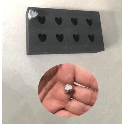 Pure 8 Heart Shape Graphite Ingot Mold Metal Refining Mould Smelting Tool Jewelry Making