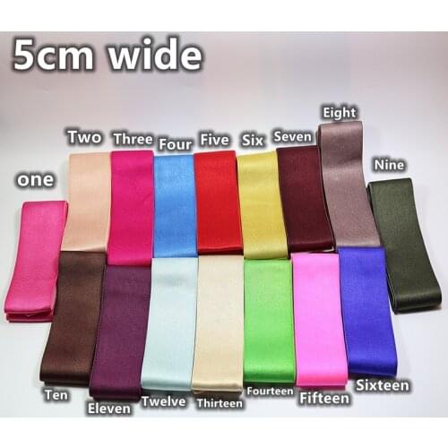 Colour spandex Elastic Bands 50MM Smooth surface Elastic Ribbon Clothing Bags Trousers Elastic Rubber 5CM DIY Sewing Accessories