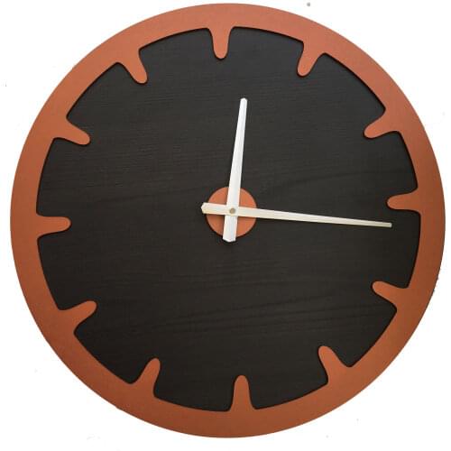 North Designed Tuşpa Copper Bar Decorative Wall Clock 48 Cm