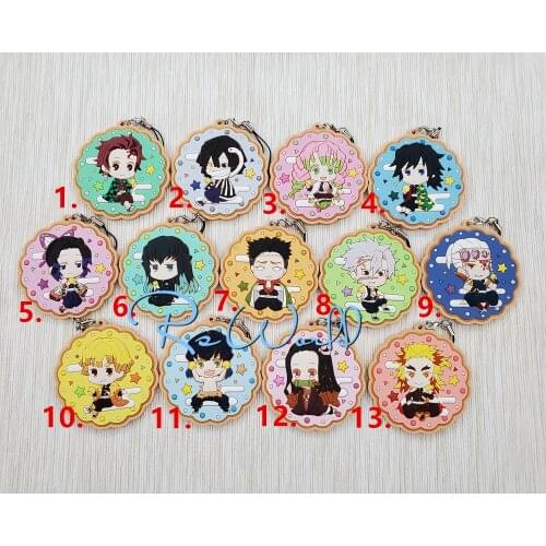 Demon Slayer: Kimetsu no Yaiba original Japanese anime figure rubber Silicone mobile phone charms key chain strap keyring