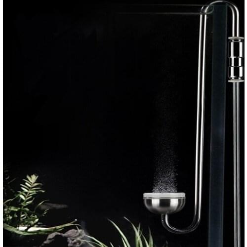CO2 Diffuser Stainless Steel Tiny Bubble Aquarium Co2 Atomizer Reactor with Clip