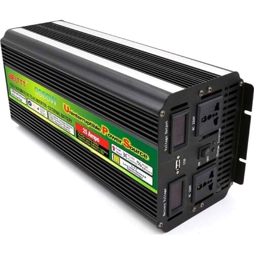 Factory two display screen UPS 3000 watt inverter power with 3-stage battery charger