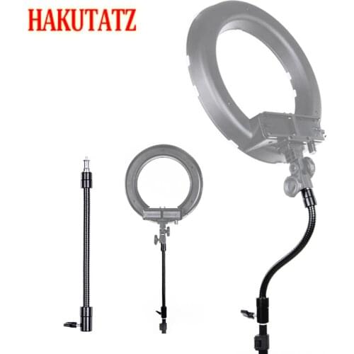 30cm Flexible Bendable Flash Light Stand For Ring Lamp Wire Pipe Overarm Bracket With 1/4 Inch Screw Male Female Holes Soft Tube