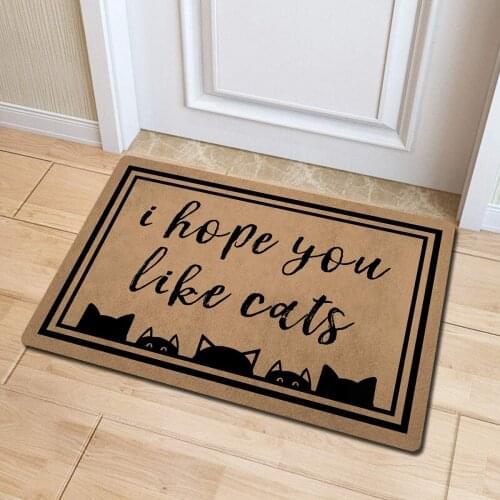 Interesting welcome doormat decorative area carpet entrance passage indoor doormat I hope you like cat personalized kitchen carp