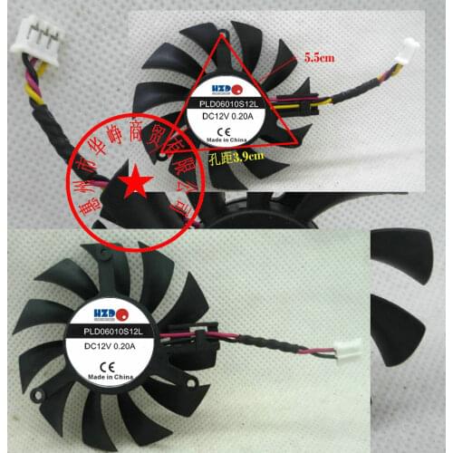 New Original FOR MSI N440GT Blizzard V5 Graphics Card Cooler Cooling Fan PLD06010S12L 55mm 12V 0.20A 3Wire HZDO 6010M12F