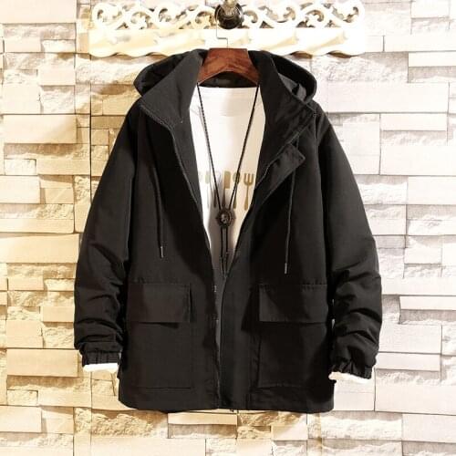 Hoodies 2020 Spring Mens Bomber Streetwear Hooded Jacket Men Solid Windbreaker Couple Outerwear Zipper Coat 1902