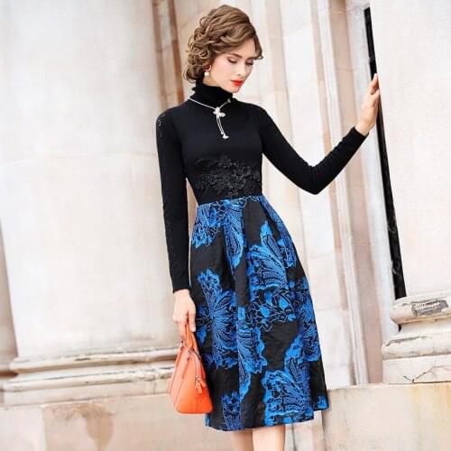 Superior 2021 NEW quality Cute Flower party Dress Long sleeves Keep warm dress fashion Women Casual Clothing Celebrities dresses