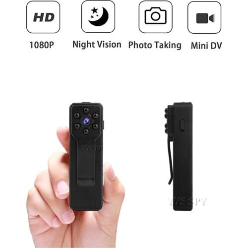 HD 1080P Mini Camera with Back Clip IR Night Vision Video Audio Recorder Micro Cam Camcorder Support Up To Hidden 128GB TF Cad