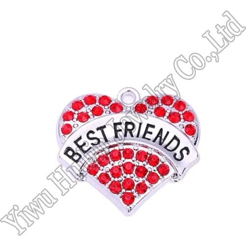 Fashion BEST FRIENDS Family Crystal Love Heart Pendant