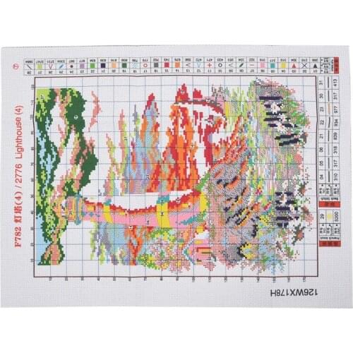 DIY Handmade Embroidery Cross Stitch Set Embroidery Set 11CT Printing lighthouse Cross Stitch 38 * 51cm Home Decor