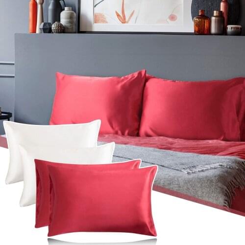 Pure Emulation Silk Satin Pillowcase Comfortable Pillow Cover Pillowcase For Bed Throw Single Pillow Covers Наволочка