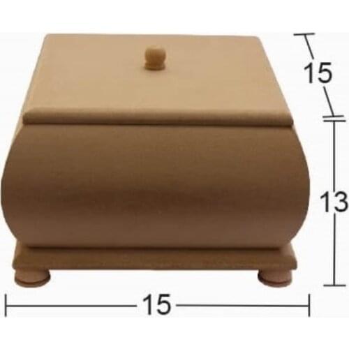 KU377 Small Square Bombe Box, Can Be Painted Wood Mdf Box