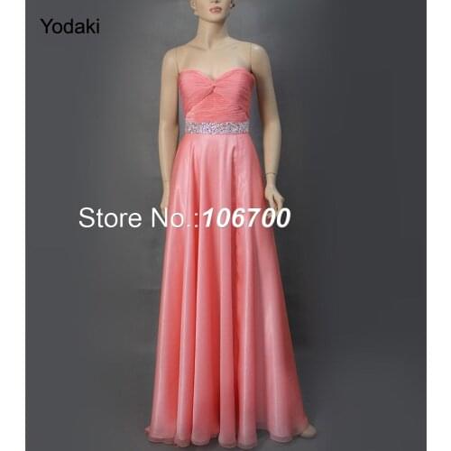 New Strapless chiffon ruched Sweetheart jewel beadwork front slit gown red carpet vestidos de fiesta prom dresses JB140020