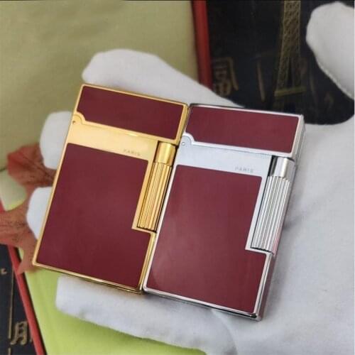 100% new vintage dupont gas lighter gas cigarette lighter polished jet gasoline flint lighter metal gas lighter