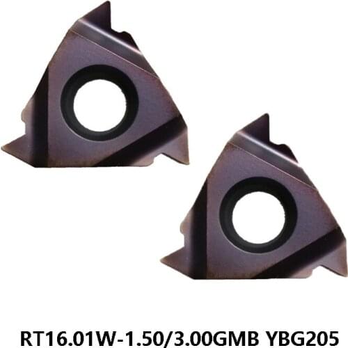 Original RT16.01W-1.50GMB RT16.01W-3.00GMB YBG205 16ER Threading Lathe Cutter Carbide Thread Inserts Turning Tools CNC 10pcs