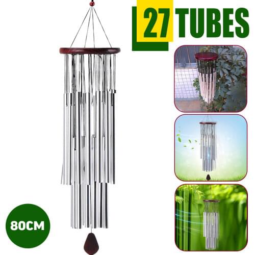 27 Tubes Wind Chimes Church Wind Bells Home Porch Balcony Outdoor Yard Garden Hanging Decorations Windchime Handmade Ornament
