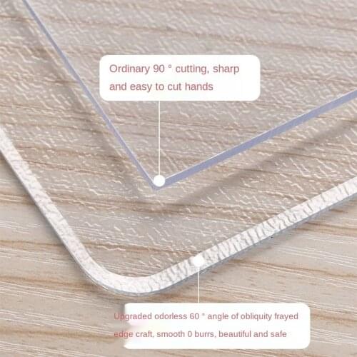 Transparent Frosted PVC Plastic Soft Glass Tablecloth Waterproof Oil-Proof Disposable Table Mat Coffee Table Crystal Scraper