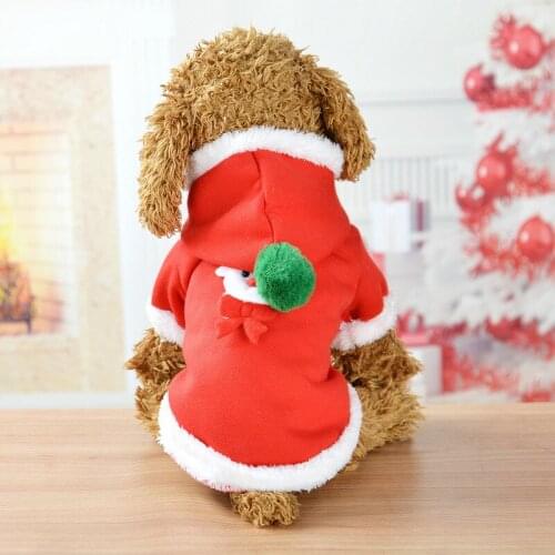 Christmas Pet Dog Hoodle Coat Winter Warm Dog Coat Holiday Santa Claus Dog Clothes Pet Supplies