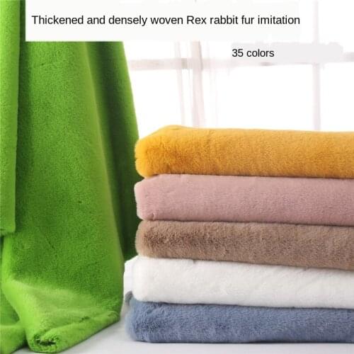 Width 62'' Thickened Densified Imitation Rex Rabbit Hair Faux Fur Fabric By The Half-Meter For Plush Toy Bag Clothes Material