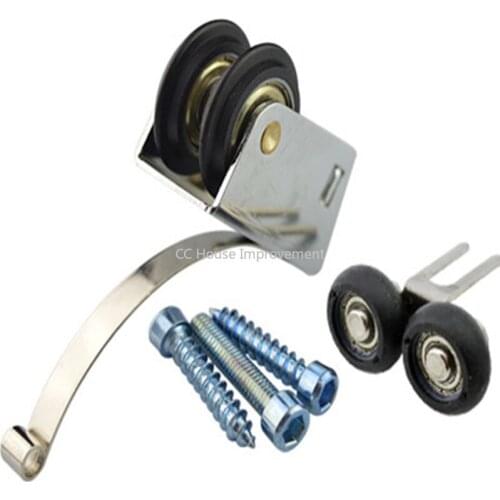 Wardrobe sliding door pulley double-row wheel titanium alloy sliding door track load-bearing mute bathroom partition door cam