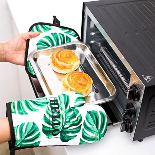 Cute Oven Mitts and Pot Holder Sets 2pcs Non-Slip Potholders Kitchen Heat Resistant Hot Pads for Women Cooking Gloves ca