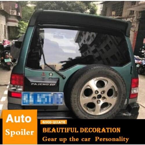 For Mitsubishi Pajero V23 Spoiler 1996-2004 ABS Material Car Rear Wing Primer Color Trunk Rear Spoiler Sport 1997 1998 2001
