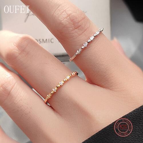 Wedding Open Ring For Women Fashion Zircon Simple Ring 925 Sterling Silver Eternity Wedding Rings Jewelry Women Gift Accessories