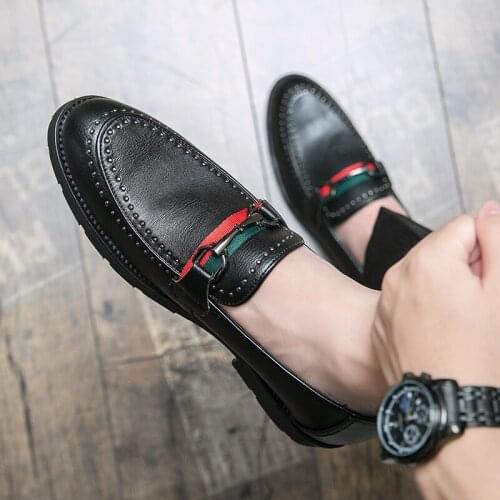 Trending Shoes Casual Shoes Genuine Leather Men Male Shoe Formal Mens Dress For Fashion Mens Luxury Hot Sale Black Loafers
