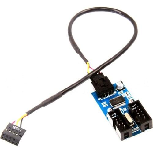 USB Header Male 1 To 2 / 4 Female Extension Cable Card Desktop 9-Pin USB HUB USB 2.0 9 Pin Connector Adapter Port Multilier