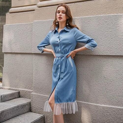 Zwblinlovek Fashion Denim Dresses