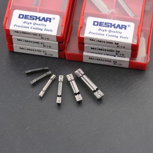 10PCS DESKAR MGMN150-G 200-G 250-G 300-M 400-M 500-M K10 CNC Grooving Turning Tools Carbide Inserts Cutter Cutting For Aluminum