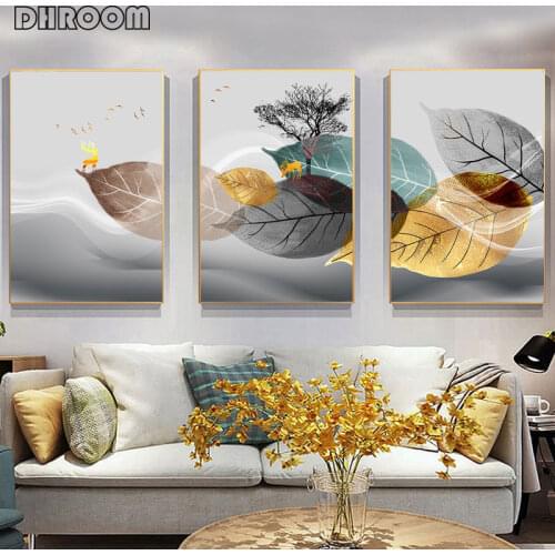 Abstract Black and White Plant Poster Canvas Print Leaves Wall Art Picture Modern Minimalist Living Room Decorative Painting