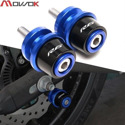 Motorcycle accessories CNC 6mm Swingarm Spools slider stand screws For Yamaha R6 YZFR1 YZF-R6 1998-2021 2020 2019 2018