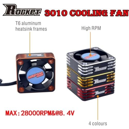 Rocket Cooling fan 30mm Aluminum fan rotates at 28000rpm 7.4V for HSP Tamiya 1/10 1/8 1/12 RC car 540 550 rc Motor cooling fan