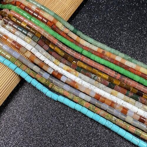 Natural Stone Cylindrical shape Beads crystal Faceted Loose beads For jewelry making DIY Necklace Bracelet Accessories 40cm