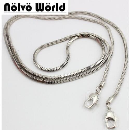 5pcs 100% COPPER chain Silver 115cm chain top quality extoic skin purse bag accessory chains,3mm bag thickset chain handle