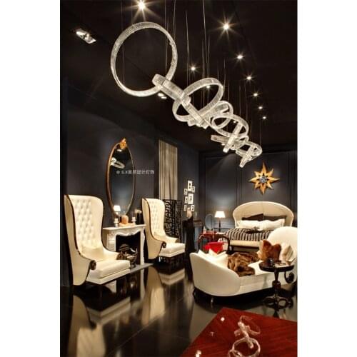 Custom engineering hotel sales office sand table lobby hall duplex building villa beauty salon foot bath center chandelier led