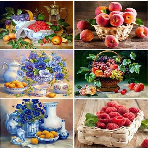 DIY 5D Diamond Painting Fruit Picture Of Rhinestones Diamond Embroidery Landscape Full Round Square Diamond Mosaic Home Decor