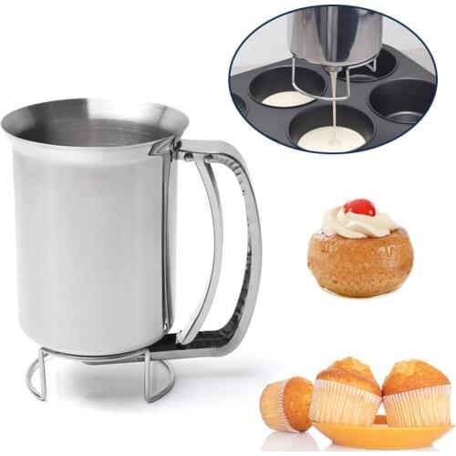Batter Dispenser Handheld Batter Separator Dough Dispenser Stainless Steel Pancake Flour Pastry Flour Dough Funnel Kitchen Tools