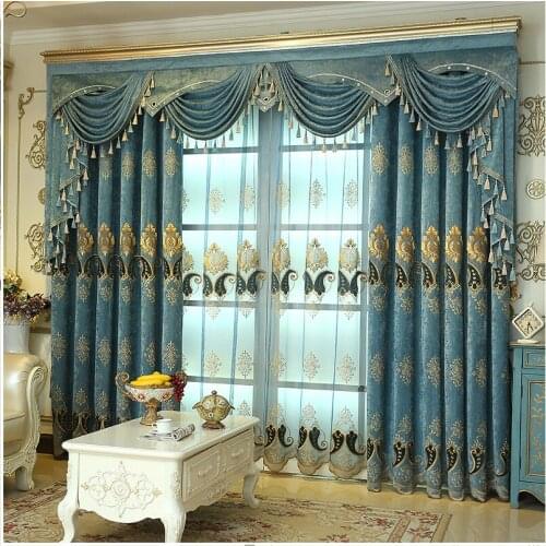 European relief and fresh printed cloth curtain curtain of sitting room bedroom study villa