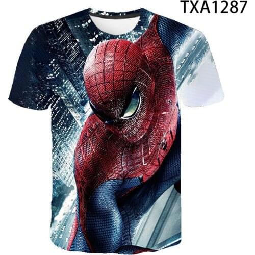 2021 Summer Spider Men Movie Print 3D T Shirt Boy Girl Kids Fashion Streetwear Men Women Children Short Sleeve Cool Tops Tee A1