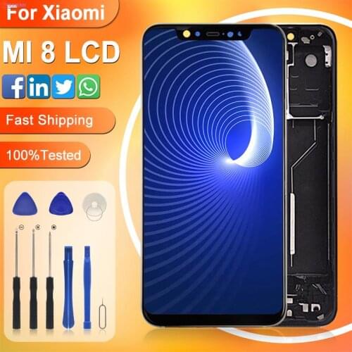 Catteny Promotion 6.21inch For Xiaomi MI 8 Display With Touch Panel Screen Glass Digitizer Assembly For MI 8 LCD Free Shipping