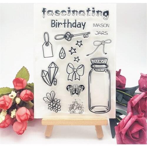 Hot selling Wishing bottle alphabet transparent clear stamp / silicone seal roller stamp DIY scrapbook album / card production