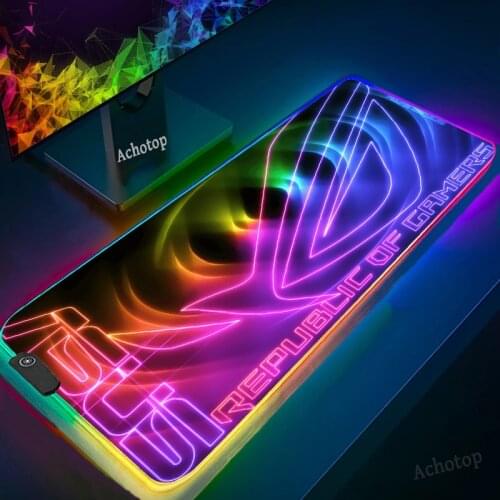 Gaming Mouse Pad XXL Computer Mousepad RGB Large Mouse Pad Gamers ASUS Mouse Carpet Mause Pad PC Desk Play Mat with Backlit RGB