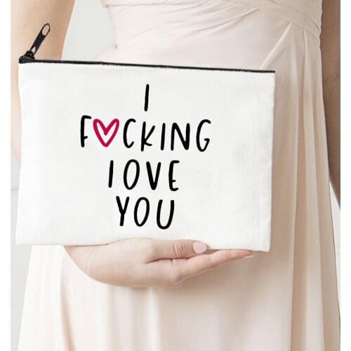 Love You Printed Cosmetic Bags Bachelorette Party Love Girls Makeup Bag Toiletries Organizer Pouch Purses Wedding Gifts Letter