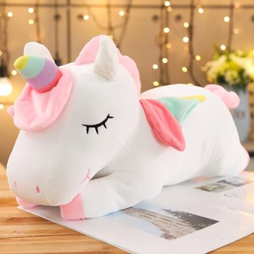 Creative Plush Toys Lying Unicorn Doll Comfortable Pillow Childrens Gift Kawaii Decompression Peluche For Child Birthday